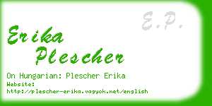 erika plescher business card
